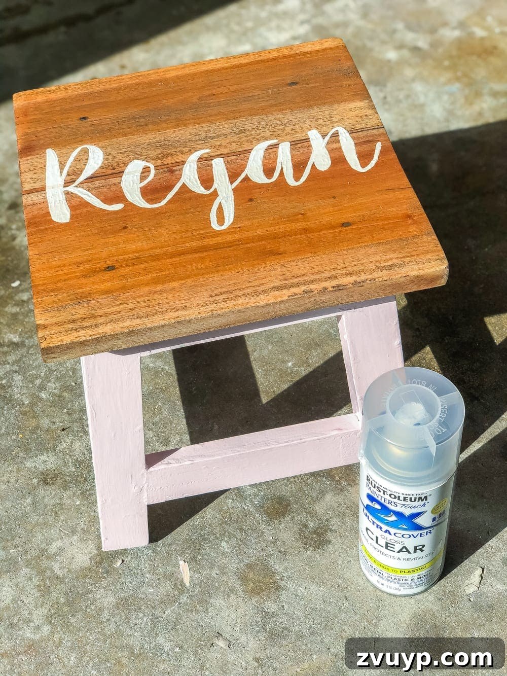 Your Custom Step Stool Creations 12 DIY Personalized Step Stools | blesserhouse.com - One easy trick to personalize any piece of wood to paint names and designs on signs and furniture inexpensively. #personalizedstepstool #diysign #diymonogram