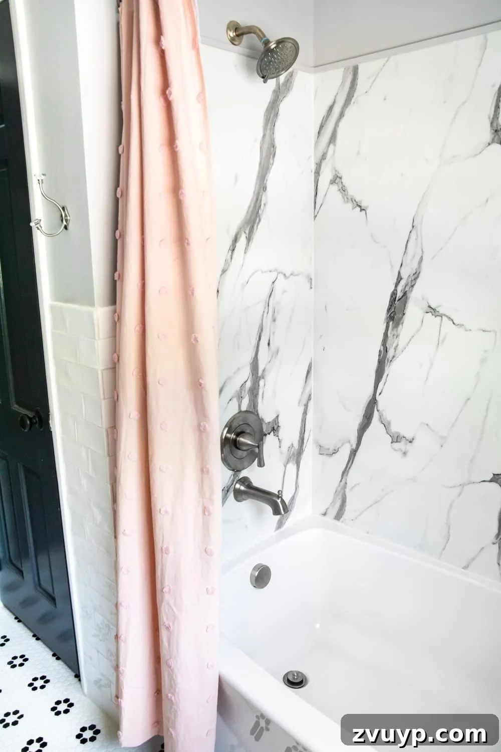 Unveiling the Ultimate Kids Bathroom Makeover 11 WaterSense Chatfield tub and shower faucet with anti-scald valve