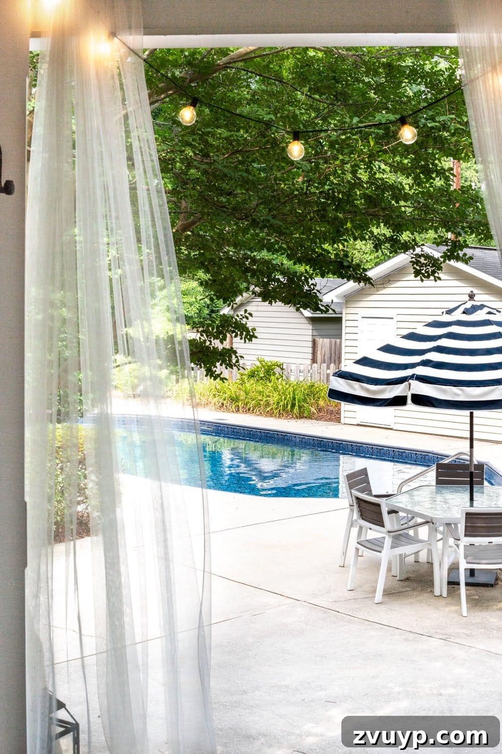 Our Pool's Stunning Liner Transformation 2 Stunning Swimming Pool Liner Makeover Reveal featuring GLI Pool Products' TrueStone Collection vinyl liner