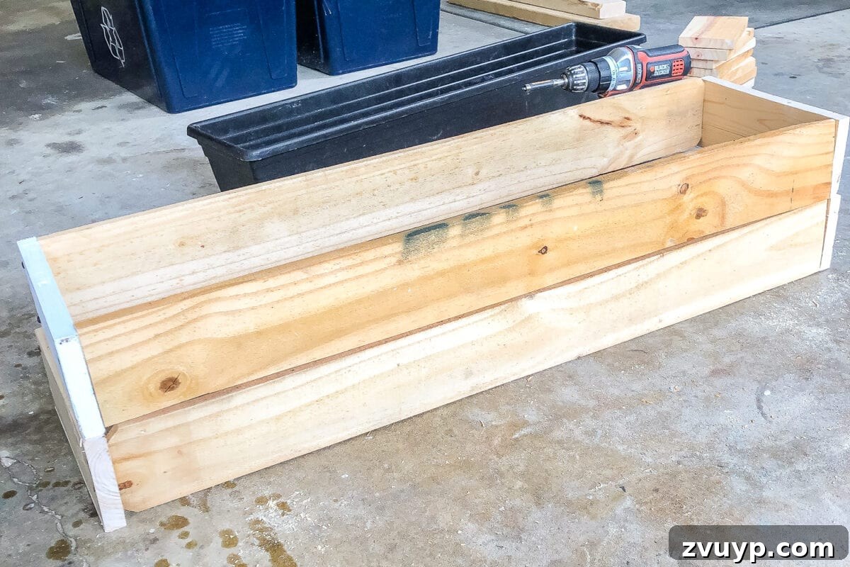 From Scraps to Blooms Window Box 11 Assembled DIY window boxes using scrap wood