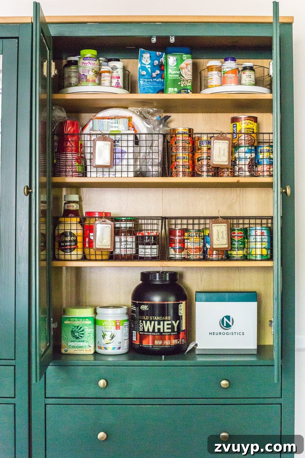 Smart IKEA Hemnes Pantry Organization 5 IKEA Hemnes Pantry Cabinet Organization - Tips and ideas for maximizing storage and creating function for food storage in a cabinet to repurpose as a pantry. #pantryorganization