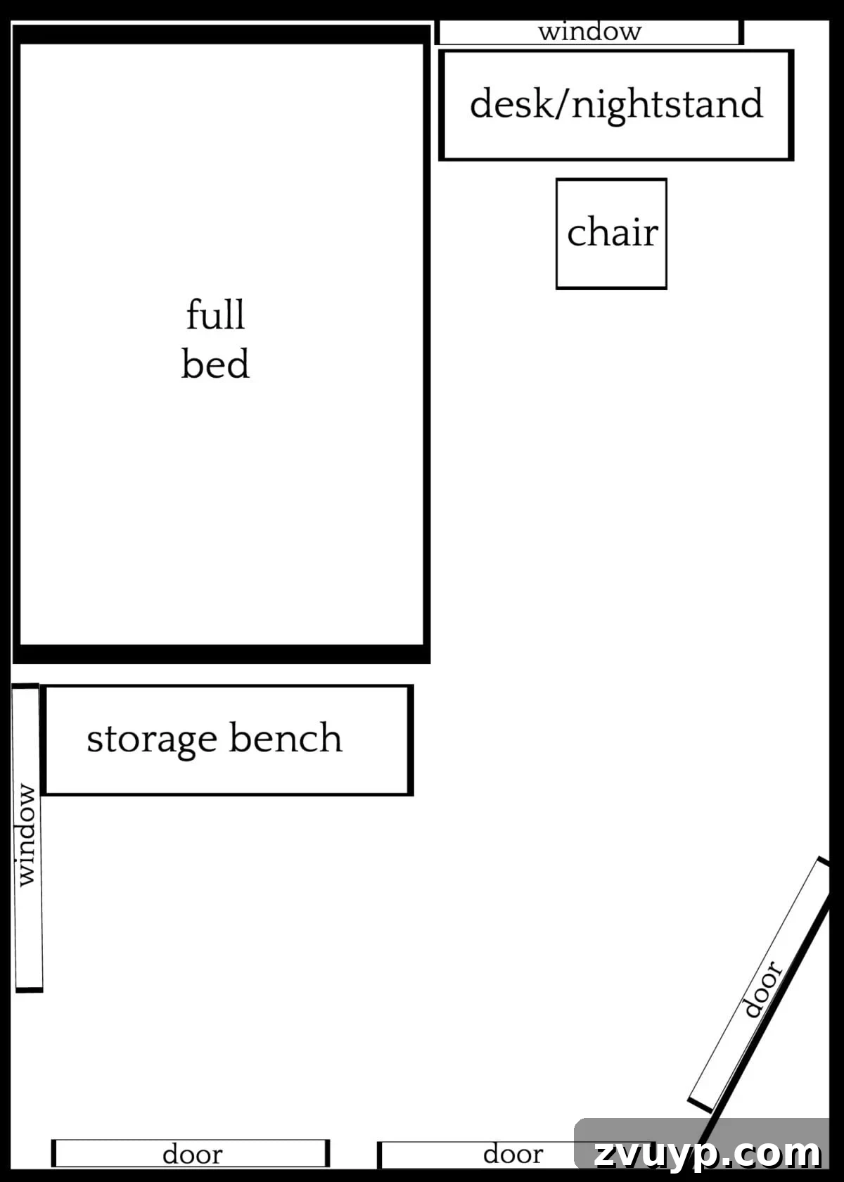 Maximize Your Small Bedroom 3 Layout Ideas 6 Small Bedroom Layout Idea 2: Full Bed with Integrated Desk
