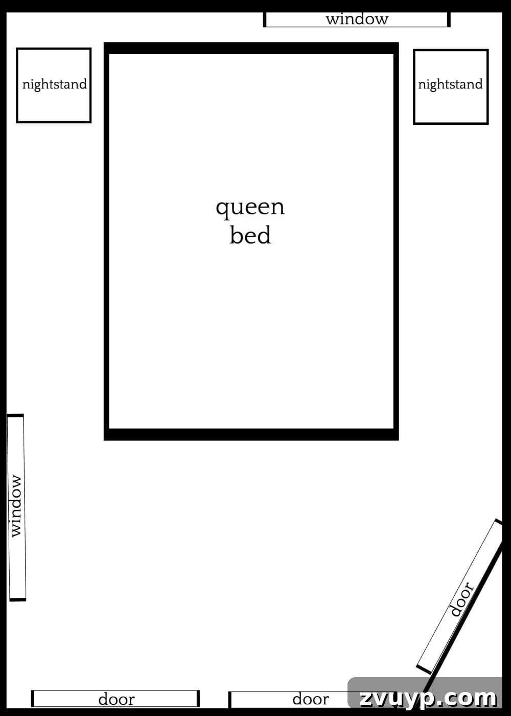 Maximize Your Small Bedroom 3 Layout Ideas 9 Small Bedroom Layout Idea 3: Queen Bed with Curtains