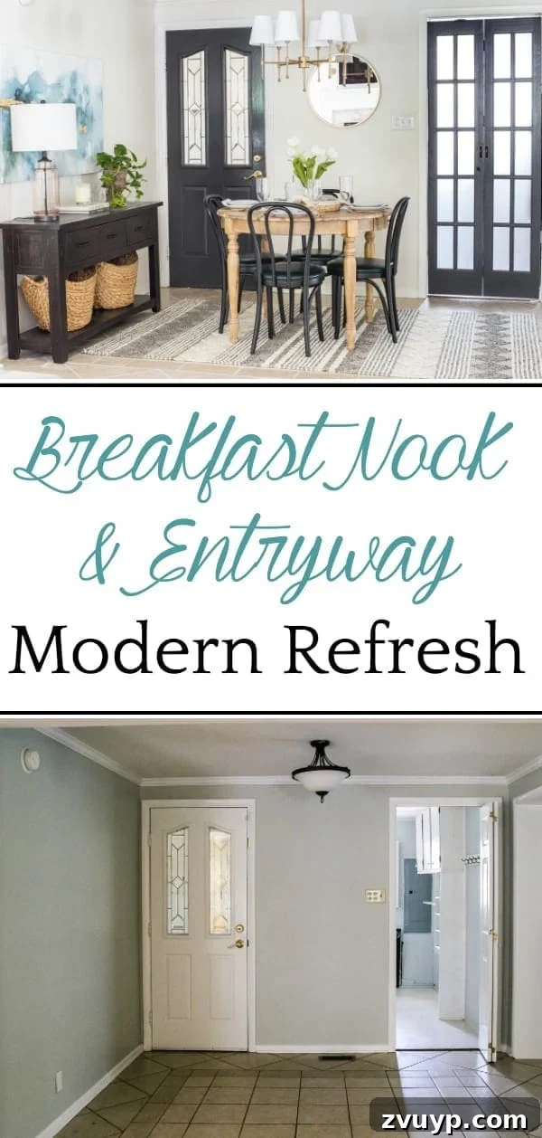 Breakfast Nook Glow Up 13 Breakfast Nook Refresh Makeover | How a small, oddly laid out breakfast nook entryway got a makeover to maximize on storage, function, traffic flow, and modern style.