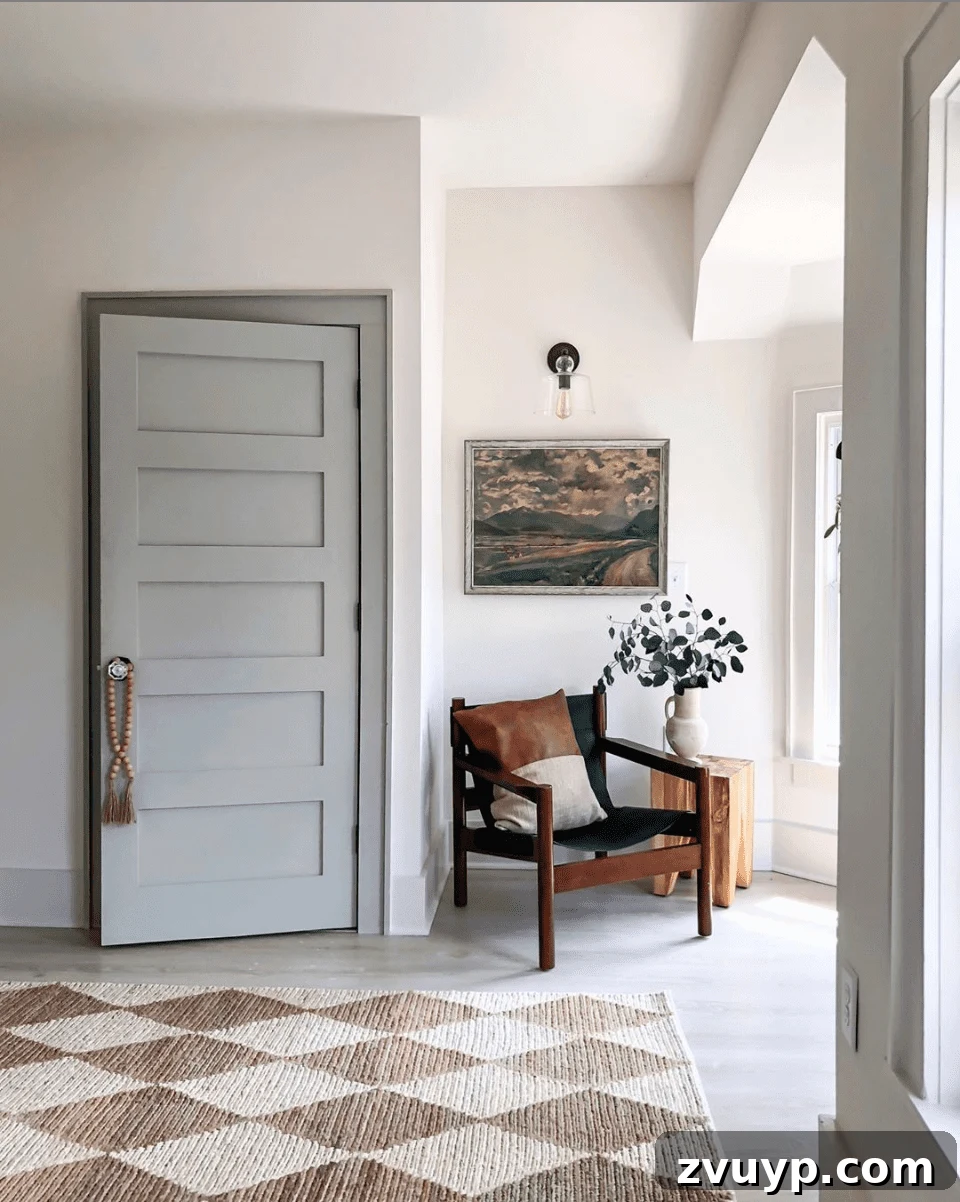 Stylish Shades to Pair with Gray Trim 5 A round-up of taupe and gray trim paint inspirations for a modern-meets-classic look and the best paint colors to pull it off. #graytrim #taupetrim
