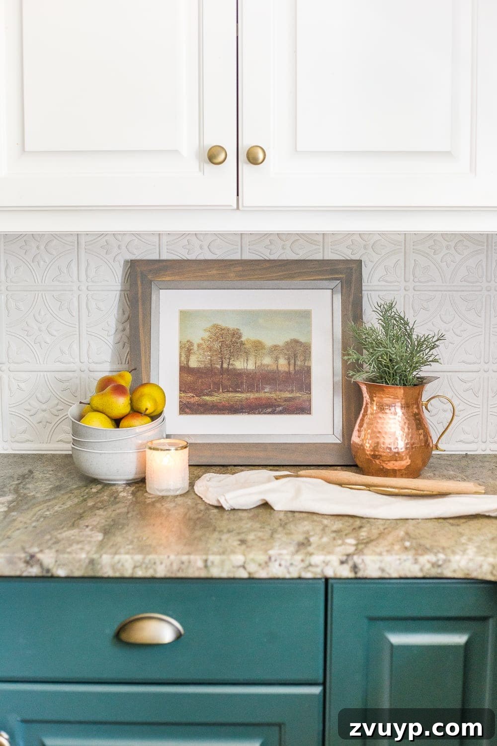 Fall Oil Painting Digital Print 4 A final inspiring view of the 'Autumn New England' art printable in a home setting, ready to be a part of your fall decor.