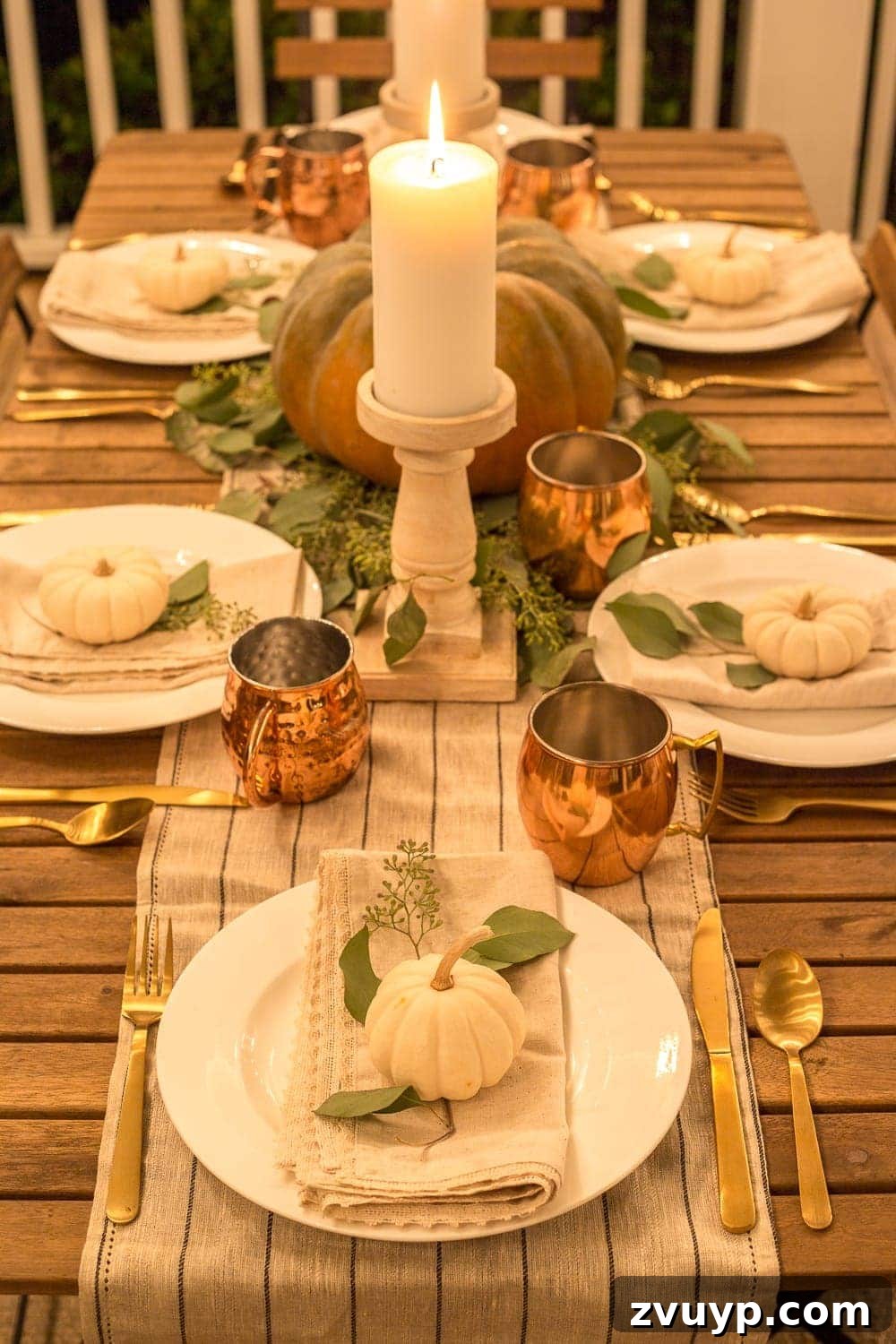Cozy Fall Porch: Crafting Your Capsule Decor Style 16 Fall Back Porch at Night | How to style your outdoor spaces for autumn using capsule decor items that will last throughout the seasons and get the most bang for your buck.