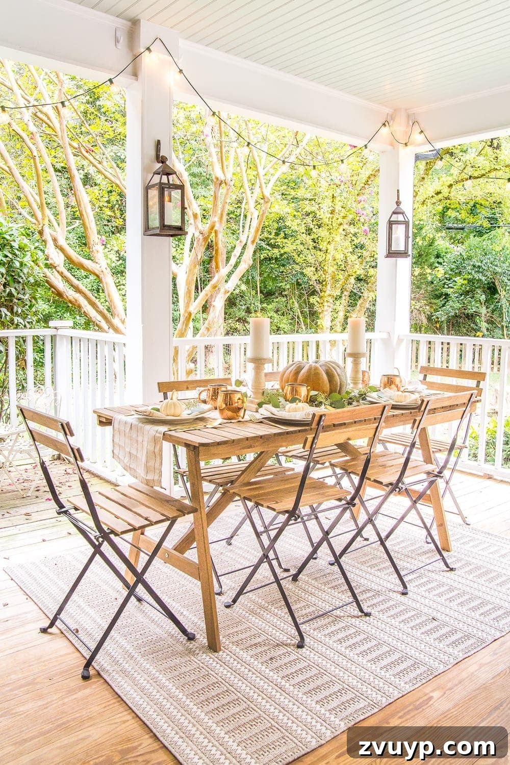 Cozy Fall Porch: Crafting Your Capsule Decor Style 4 Fall Back Porch | How to style your outdoor spaces for autumn using capsule decor items that will last throughout the seasons and get the most bang for your buck.