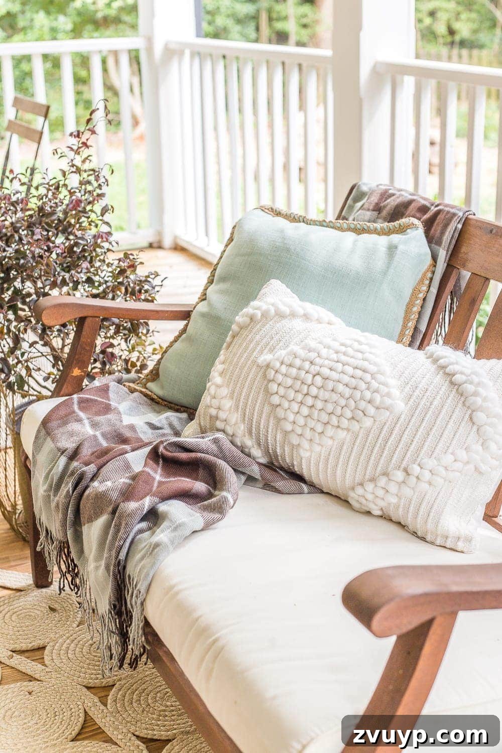 Cozy Fall Porch: Crafting Your Capsule Decor Style 8 Fall Back Porch | How to style your outdoor spaces for autumn using capsule decor items that will last throughout the seasons and get the most bang for your buck.