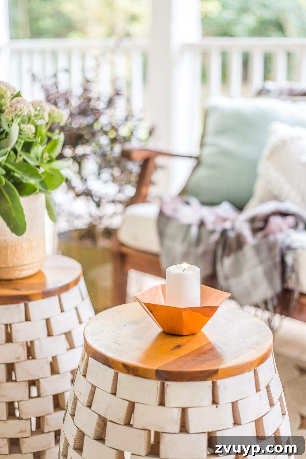 Cozy Fall Porch: Crafting Your Capsule Decor Style 9 Fall Back Porch | How to style your outdoor spaces for autumn using capsule decor items that will last throughout the seasons and get the most bang for your buck.