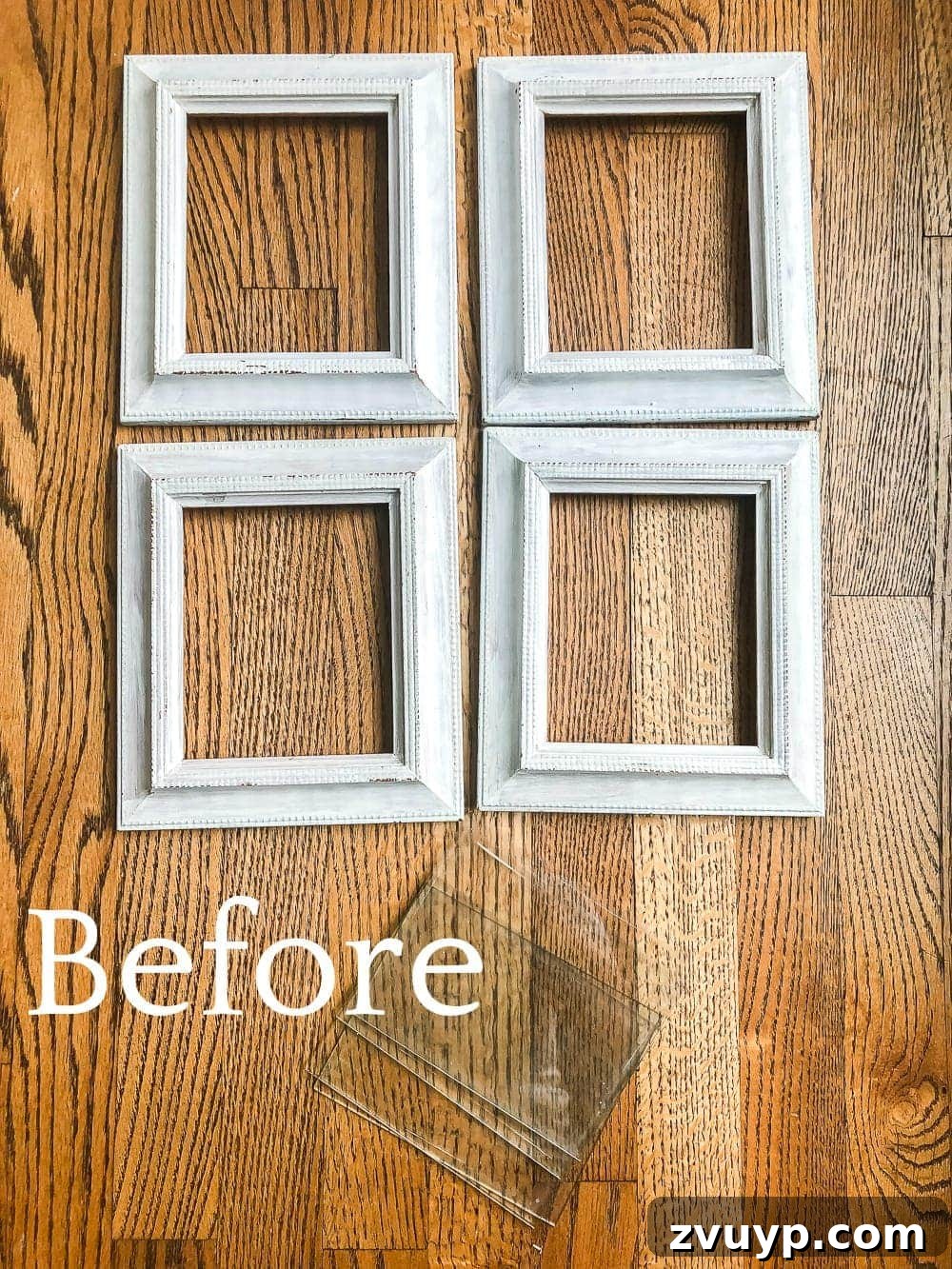 Frame Revival Antique Mirror Transformation 2 How to make DIY antique mirrors using old secondhand picture frames easily and without the mess.