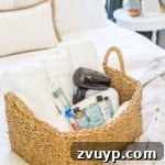 Elevate Their Stay: Essential Amenities for Your Guest Bedroom 18 38 Guest Bedroom Essentials | Have a basket with extra towels and extra toiletries in case guests forget any.