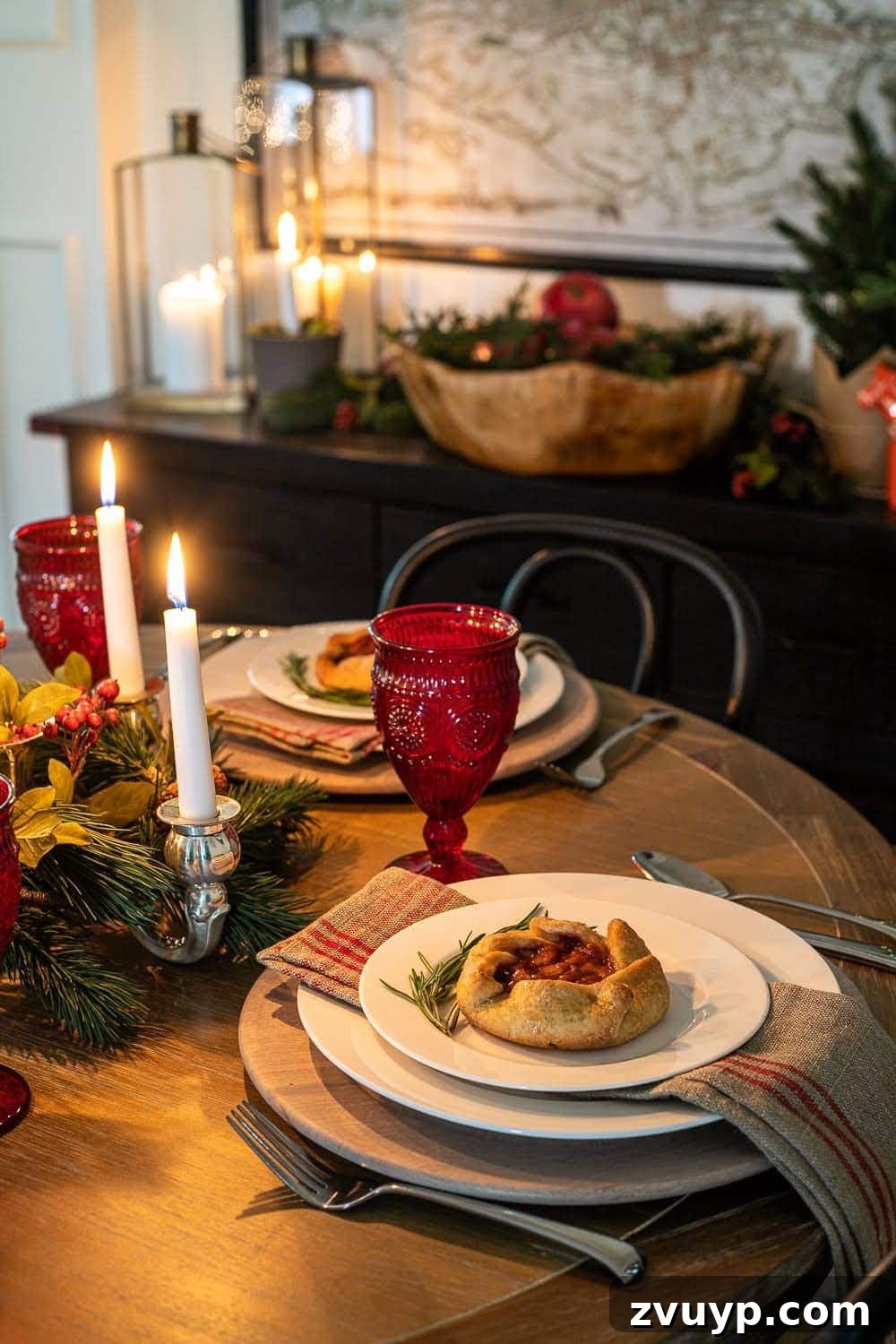 Festive Home Tour 17 Christmas decor ideas: A cozy holiday place setting, exquisitely designed for intimate festive gatherings, capturing the warmth and spirit of the season with thoughtful details.