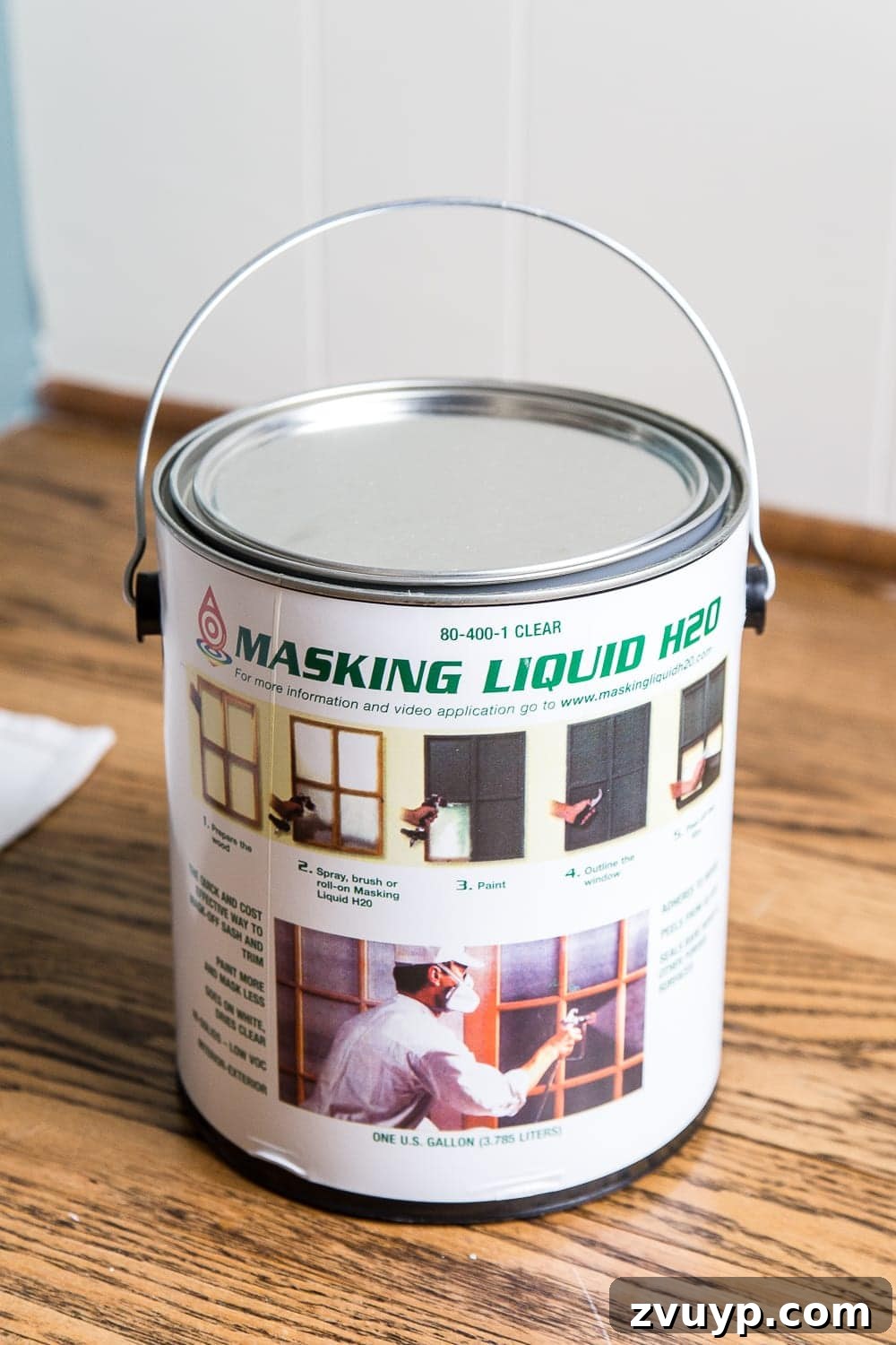 DIY Mirrored French Bi-Fold Closet Door Transformation 9 can of masking liquid