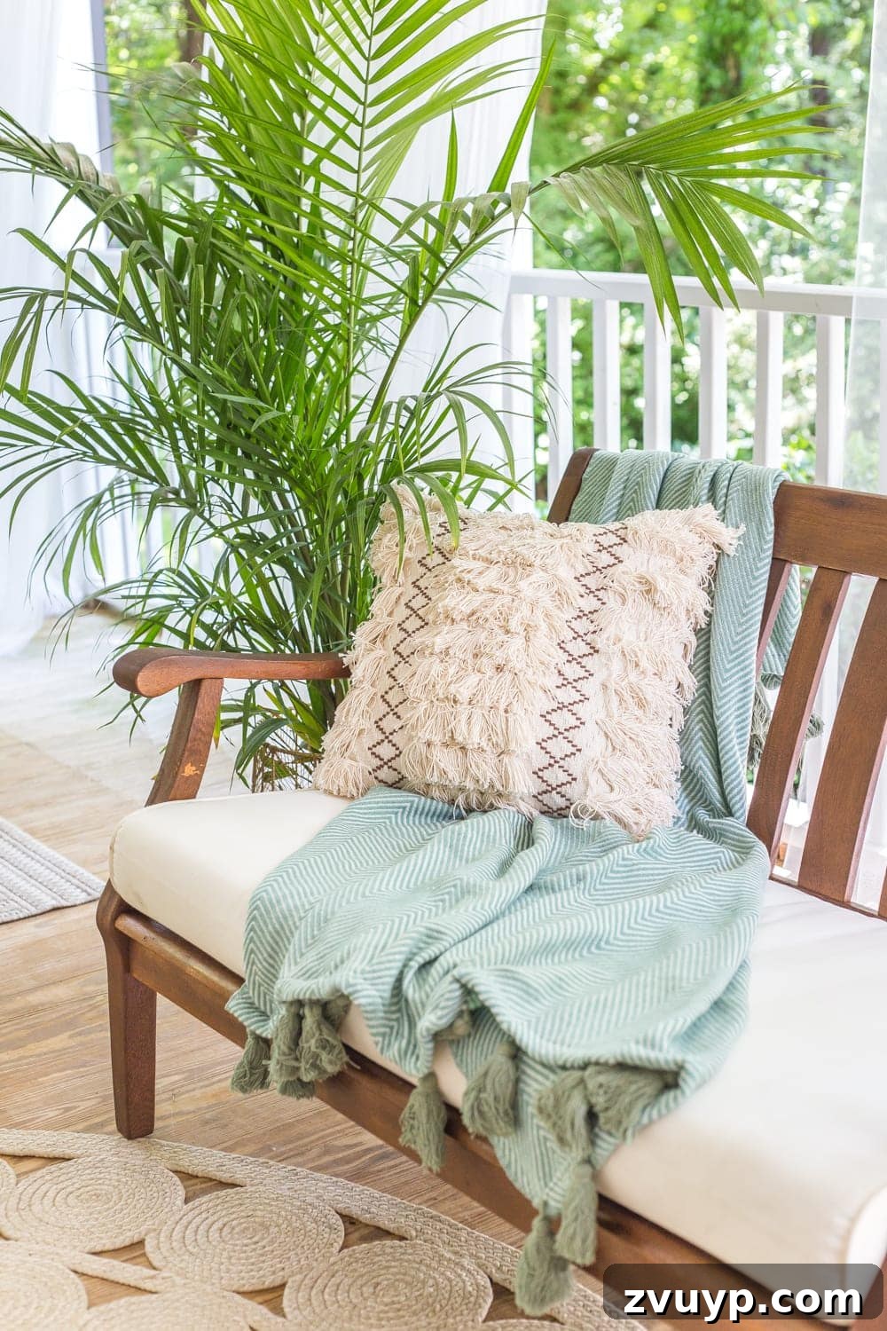 Blesser House 2019: Our 19 Most Popular Posts 12 Beautifully restored wood outdoor furniture on a porch with flowers