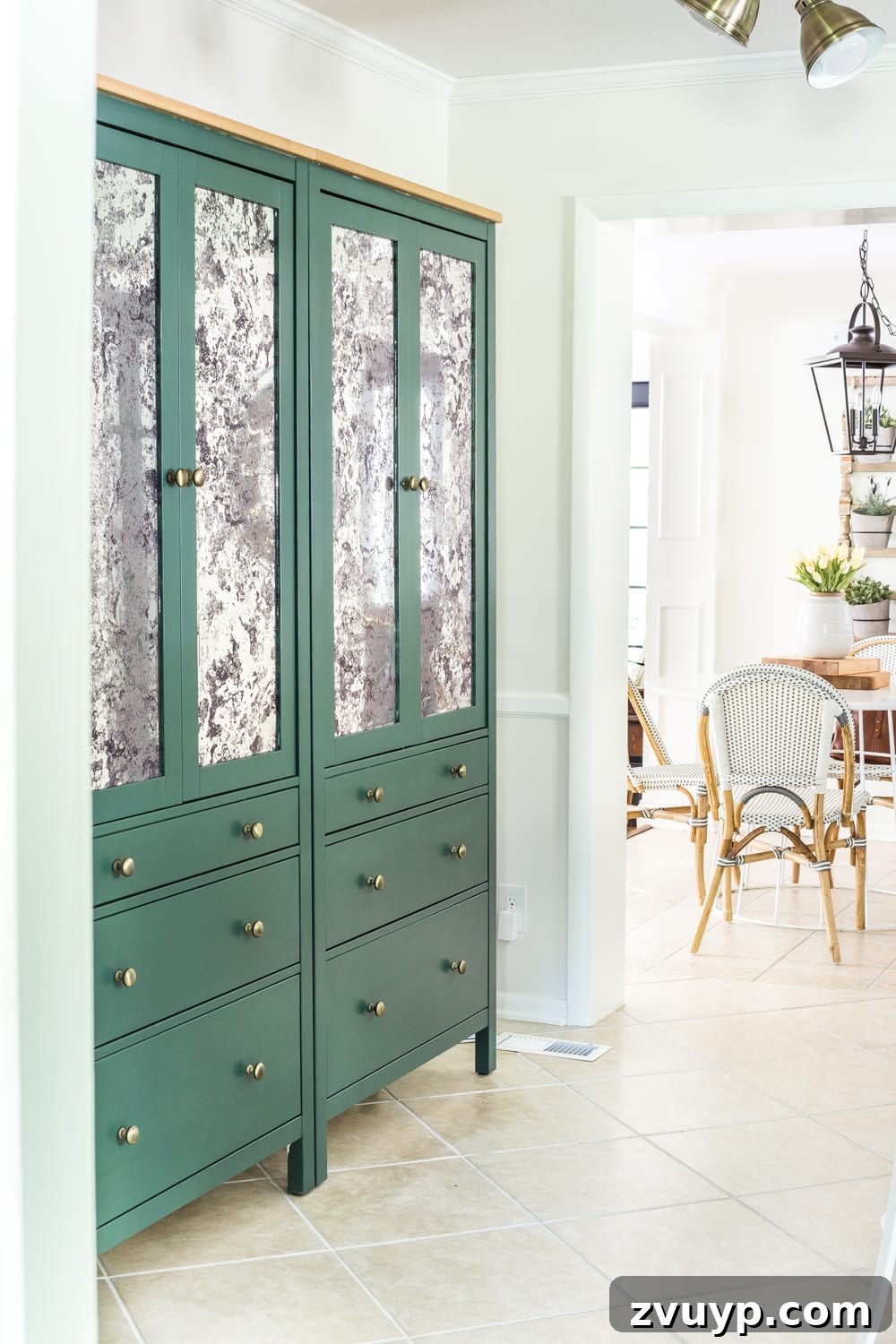Blesser House 2019: Our 19 Most Popular Posts 24 DIY IKEA Hemnes pantry cabinet with antique mirror film, providing ample kitchen storage