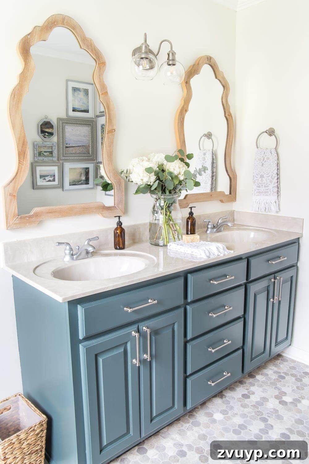 Blesser House 2019: Our 19 Most Popular Posts 26 Budget master bathroom refresh reveal, showing a beautifully updated space