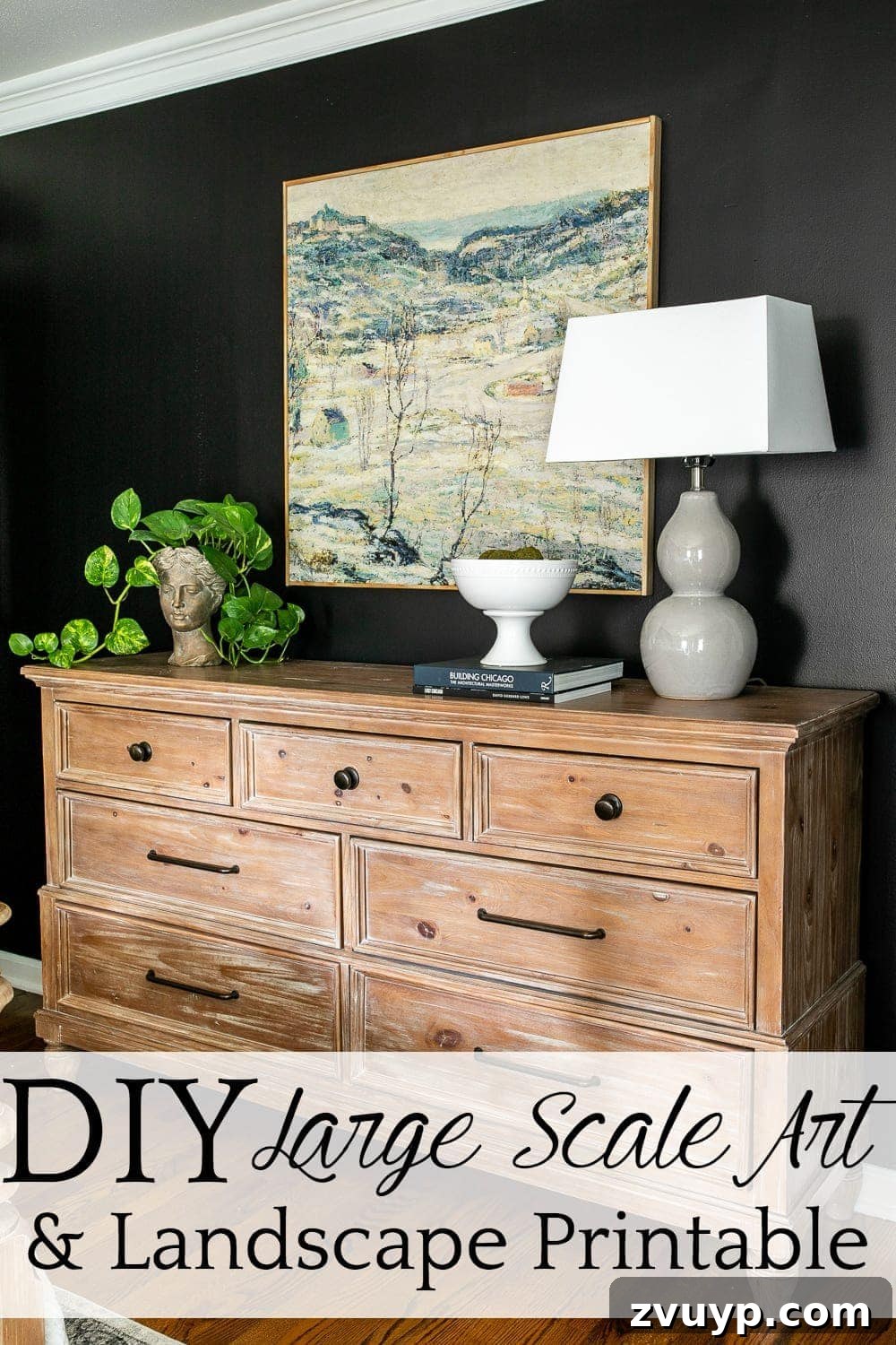 Printable Winter Scenery: DIY Large Scale Wall Art 14 DIY Large Wall Art and Winter Landscape Printable - How to make a $1,000 piece of art for under $50.