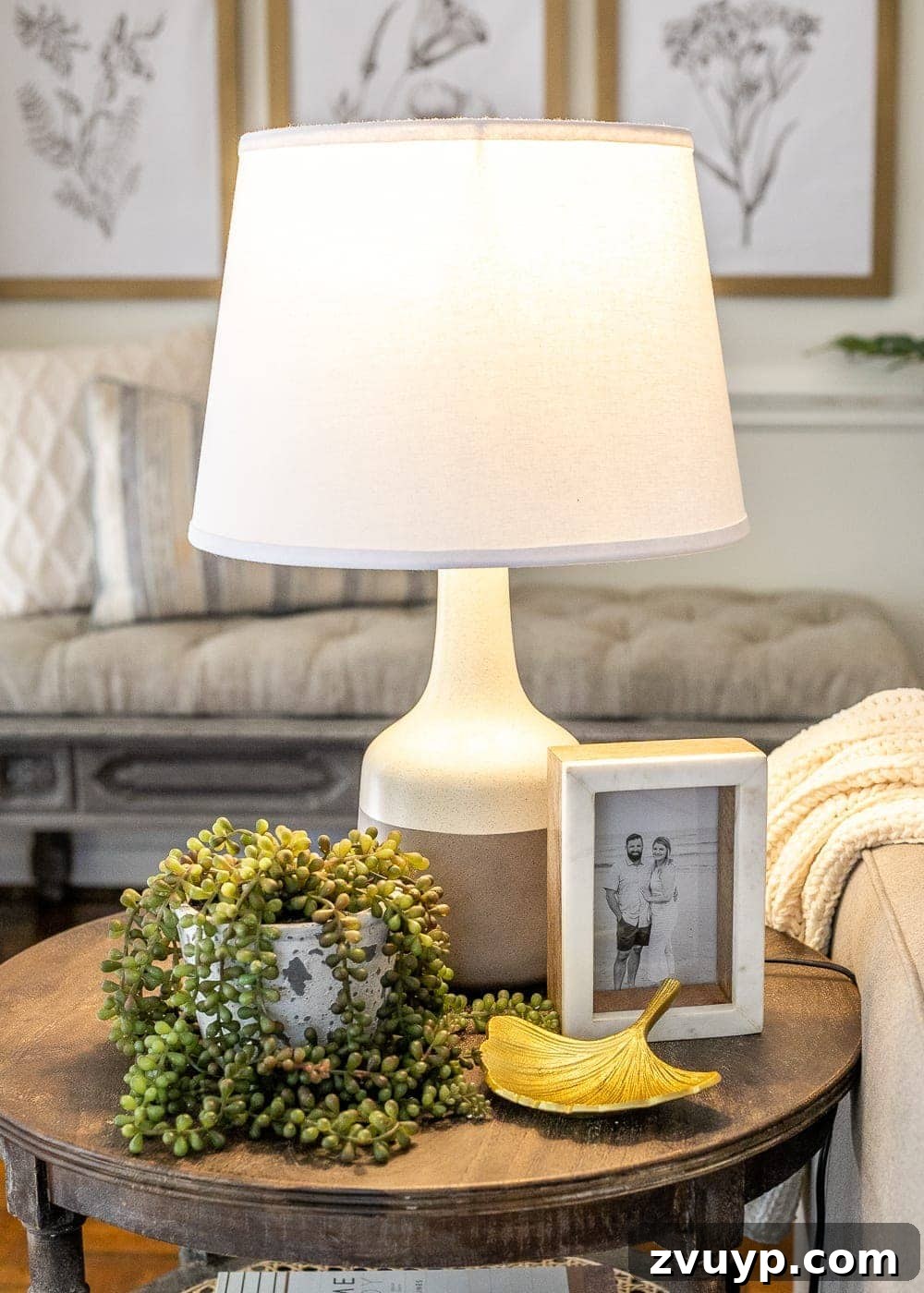Effortless End Table Decorating Ideas 4 items to always use for end table decor