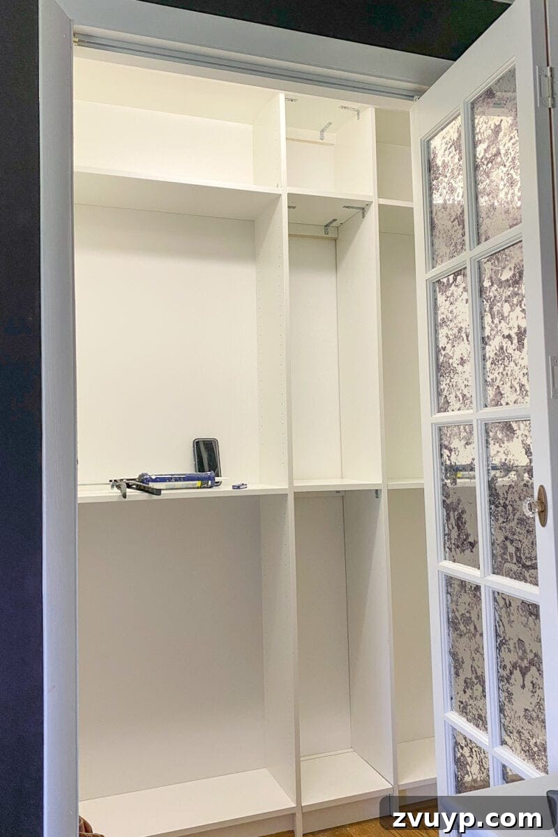 Billy Bookcase IKEA Hack: Create Your Dream Closet 12 IKEA Closets Using Billy Bookcases | A step-by-step tutorial and budget breakdown for using IKEA Billy bookcases to customize his & her closets in a master bedroom.