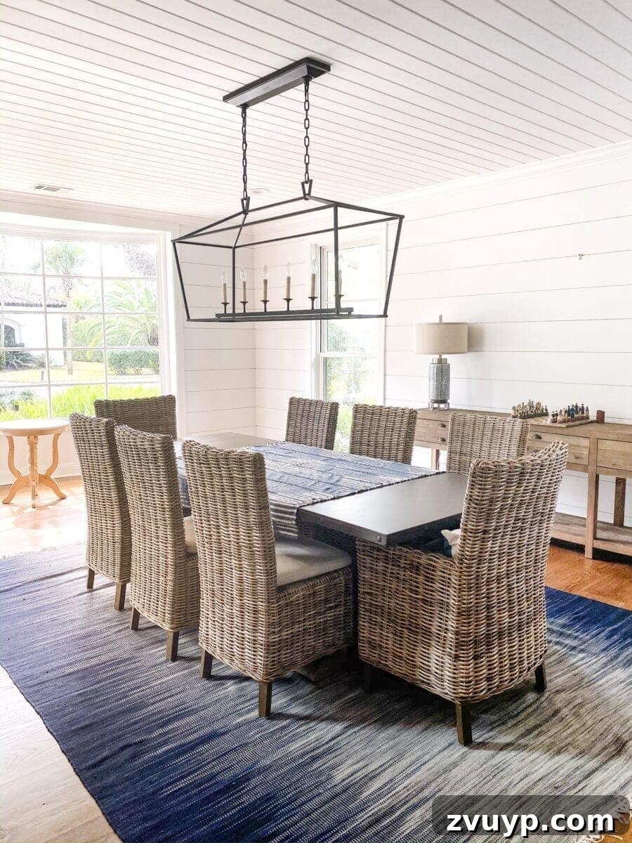 Sea Island Coastal Home Showcase 10 Elegant coastal dining room in Sea Island, designed for memorable family gatherings and special meals