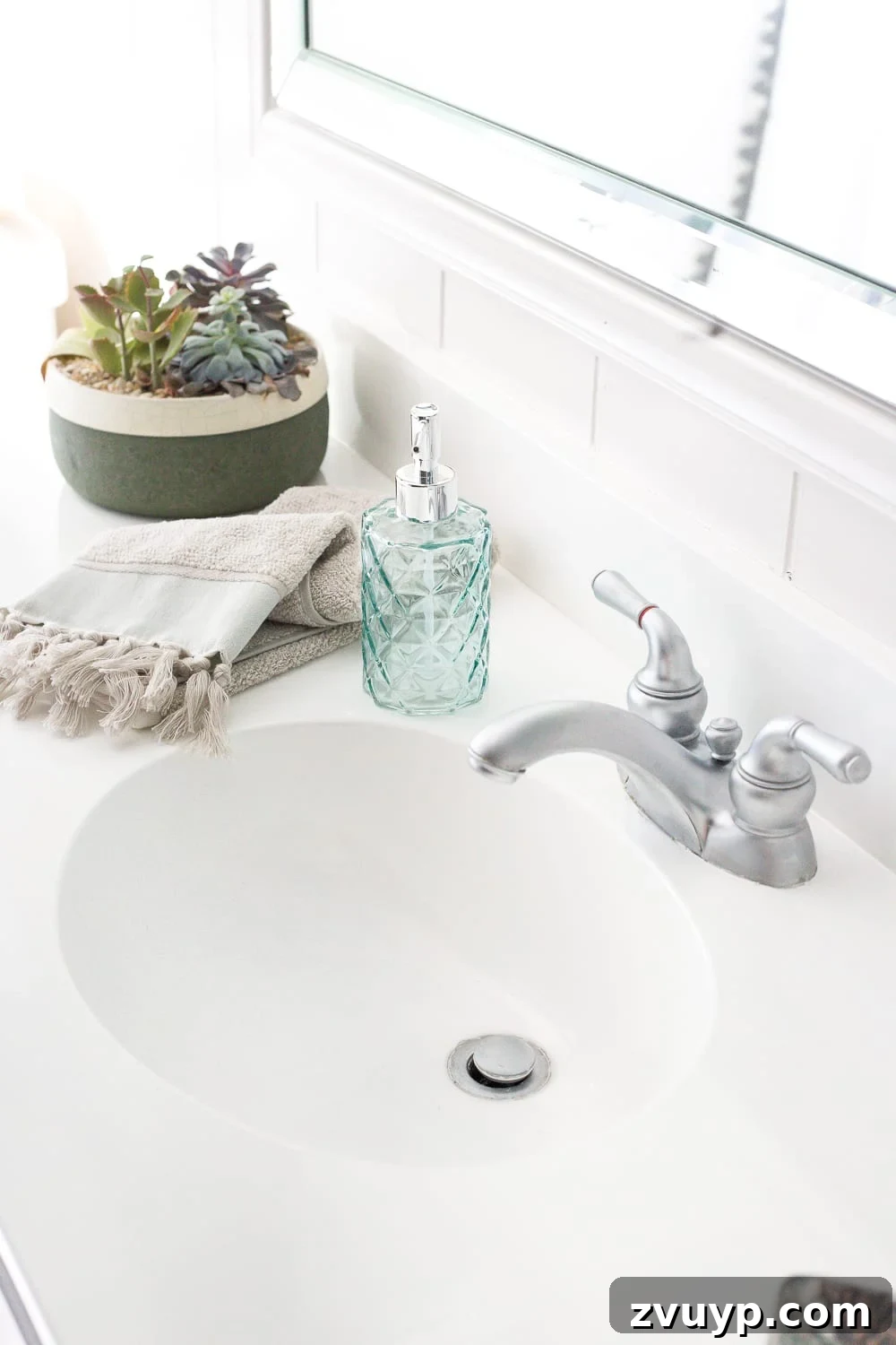 40 Clever Home Decor Upgrades Under $100 14 sink and countertop painted white