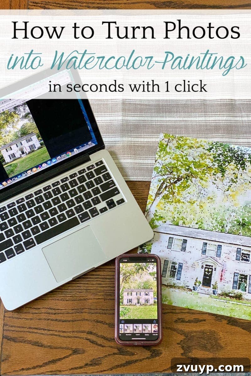 Your Home's Masterpiece: Effortless Photo Painting Techniques 9 Pin This: How to Turn Photos into Paintings | Save this tutorial for converting house photos into art using apps.