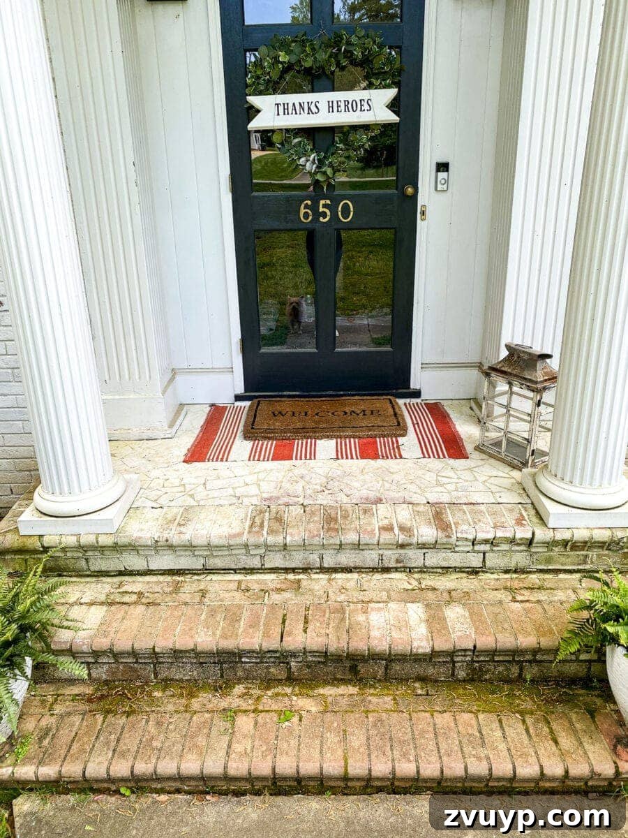 Patterned Porch Floor Revival 2 Old, worn front porch needing a makeover