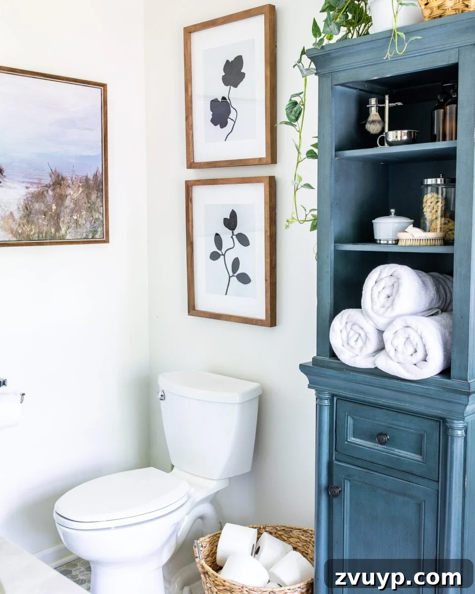 Botanical Silhouettes: Easy Leaf Painting 9 DIY leaf art in a bathroom