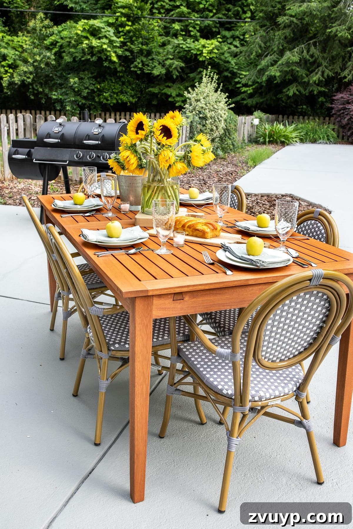 Concrete Patio Glow-Up: Creating a Summer Al Fresco Dining Experience 5 DIY Painted Concrete Patio Update & Summer Al Fresco Tablescape - Bistro Chairs