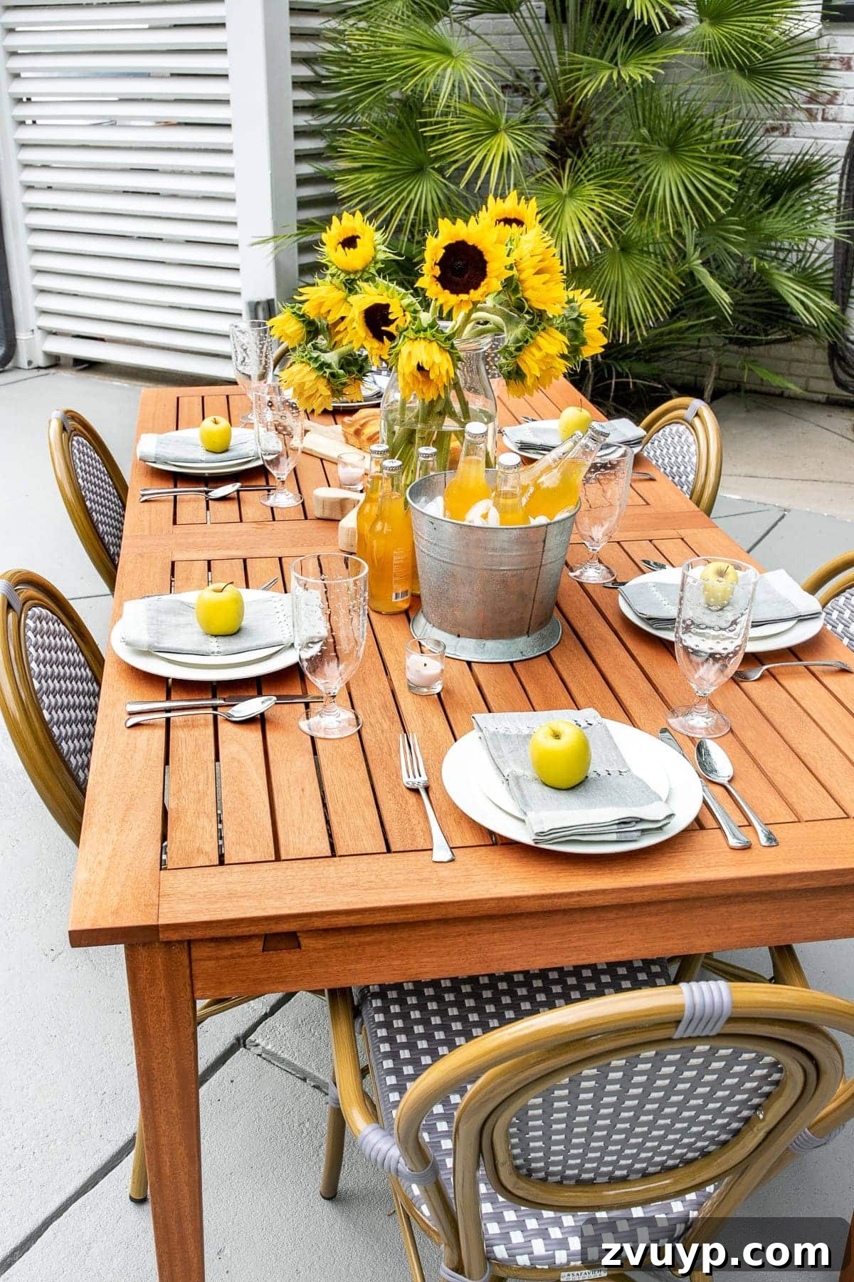 Concrete Patio Glow-Up: Creating a Summer Al Fresco Dining Experience 6 DIY Painted Concrete Patio Update & Summer Al Fresco Tablescape - Detailed View