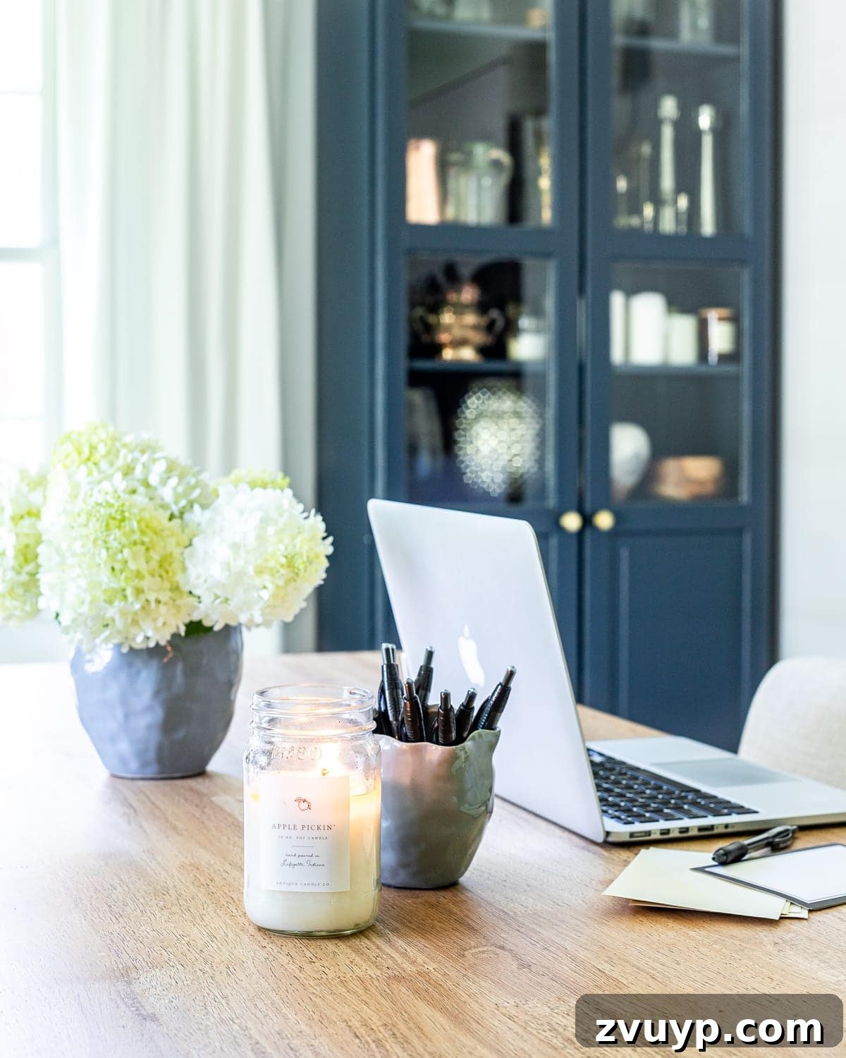 Our Dream Home Office Unveiled 7 Spacious custom-stained work table as the centerpiece of the home office