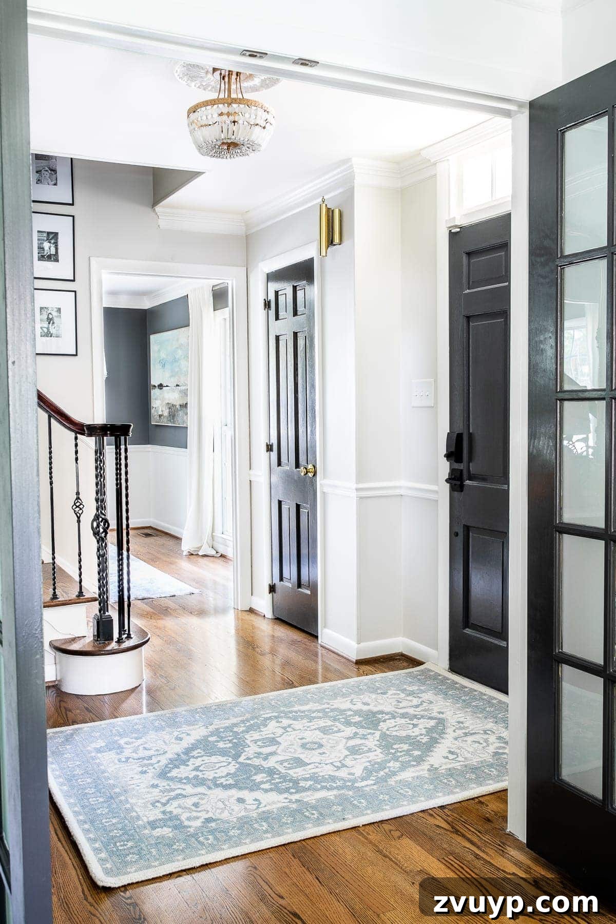 Foyer Evolution A Modern Twist on Classic Design 10 Classic Timeless Modern Foyer with Striking Black Doors