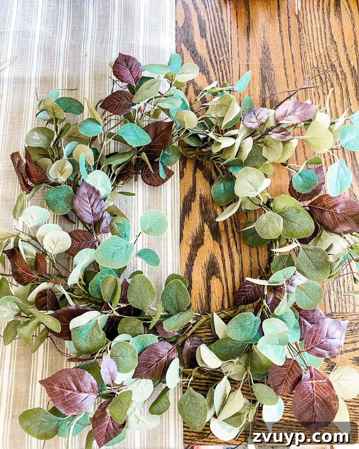 Handmade Eucalyptus and Feather Autumn Wreath 3 DIY neutral fall wreath