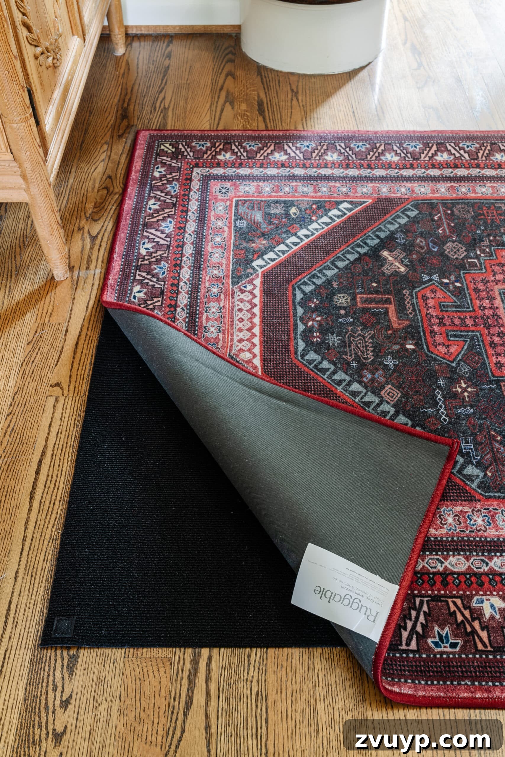 Ruggable: My Unfiltered Review 3 new design reinforced rug pad corner to prevent curling on ruggable rug