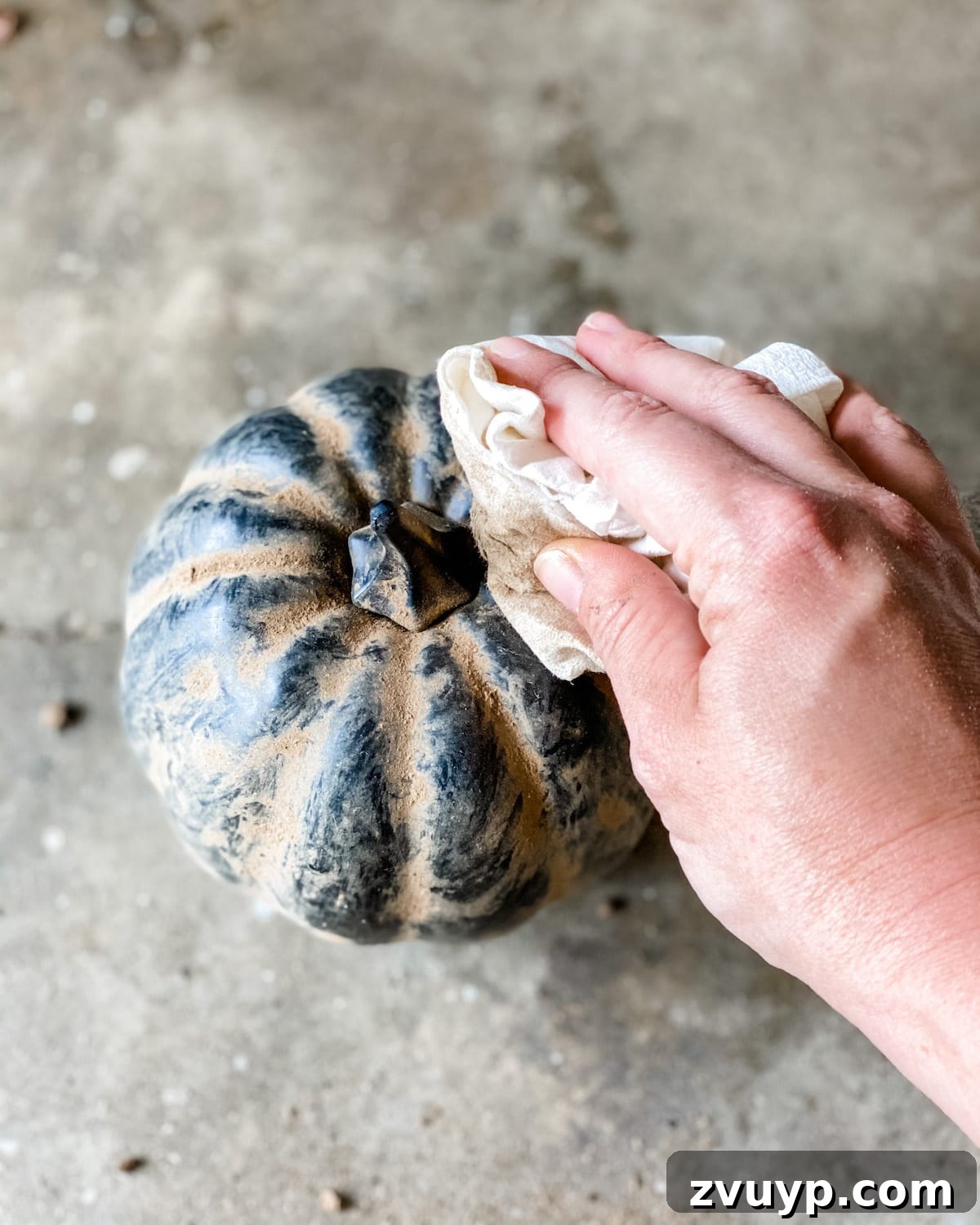 Modern Pumpkin Makeovers: 3 Creative Paint Ideas 12 Rubbing off dried mud for black earthenware pumpkin
