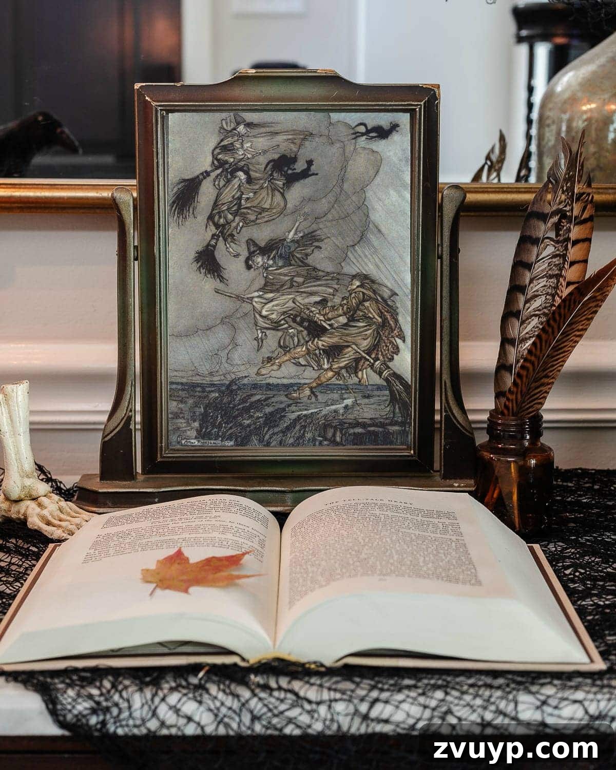 Conjuring Classic Chills: 10 Vintage Halloween Prints for Your Entryway 8 A free printable of an intriguing antique portrait, adding a classic touch to Halloween home decor.