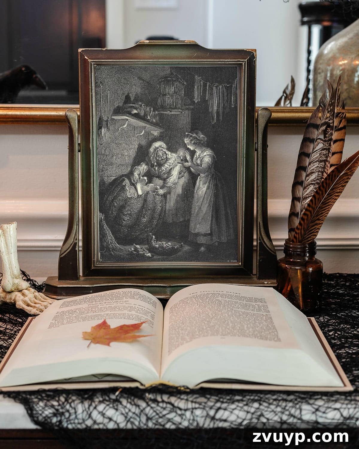 Conjuring Classic Chills: 10 Vintage Halloween Prints for Your Entryway 9 A vintage printable featuring an antique child's portrait, perfect for a subtly spooky Halloween display.