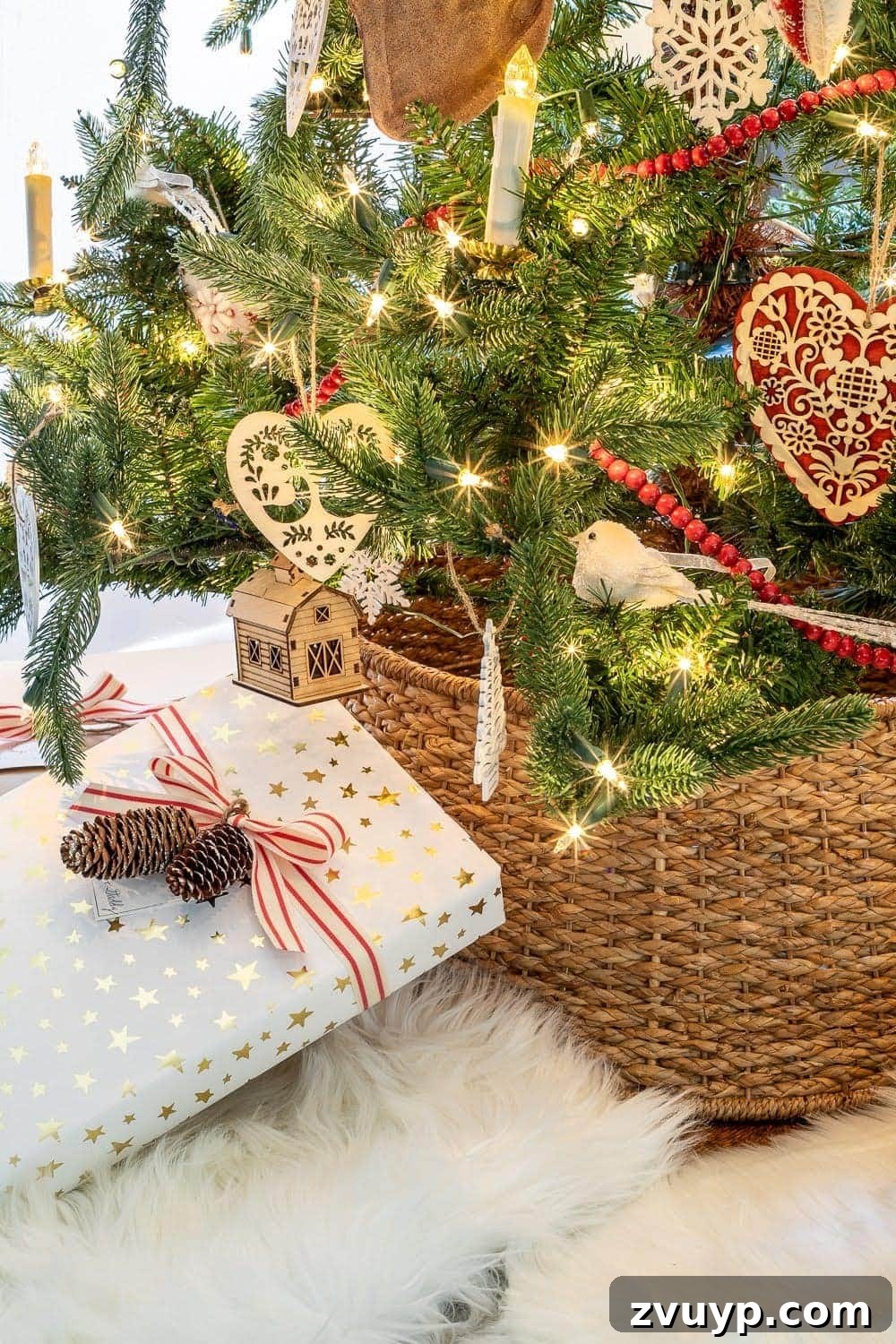 Christmas gifts wrapped in themed paper