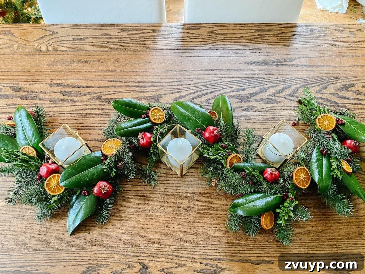 Crafting Natural Christmas Decor from Dried Fruit and Preserved Leaves 15 Final cheap Christmas garland made luxurious with dried fruit and preserved leaves