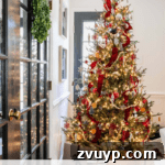 The Best Realistic Christmas Trees for Every Budget in 2025 5 fake Christmas tree with red ribbon, wood beads, and ornaments