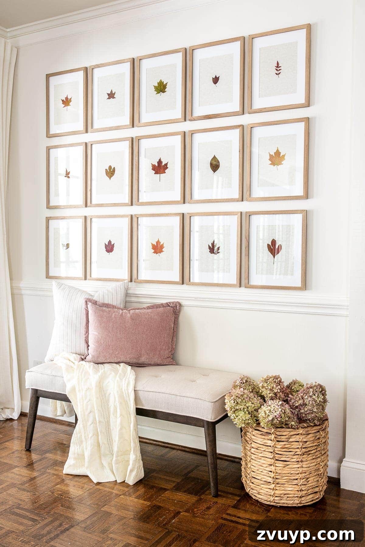 Christmas Sheet Music Wall Art Gallery 2 fall wall decor using pressed leaves for art in an entryway