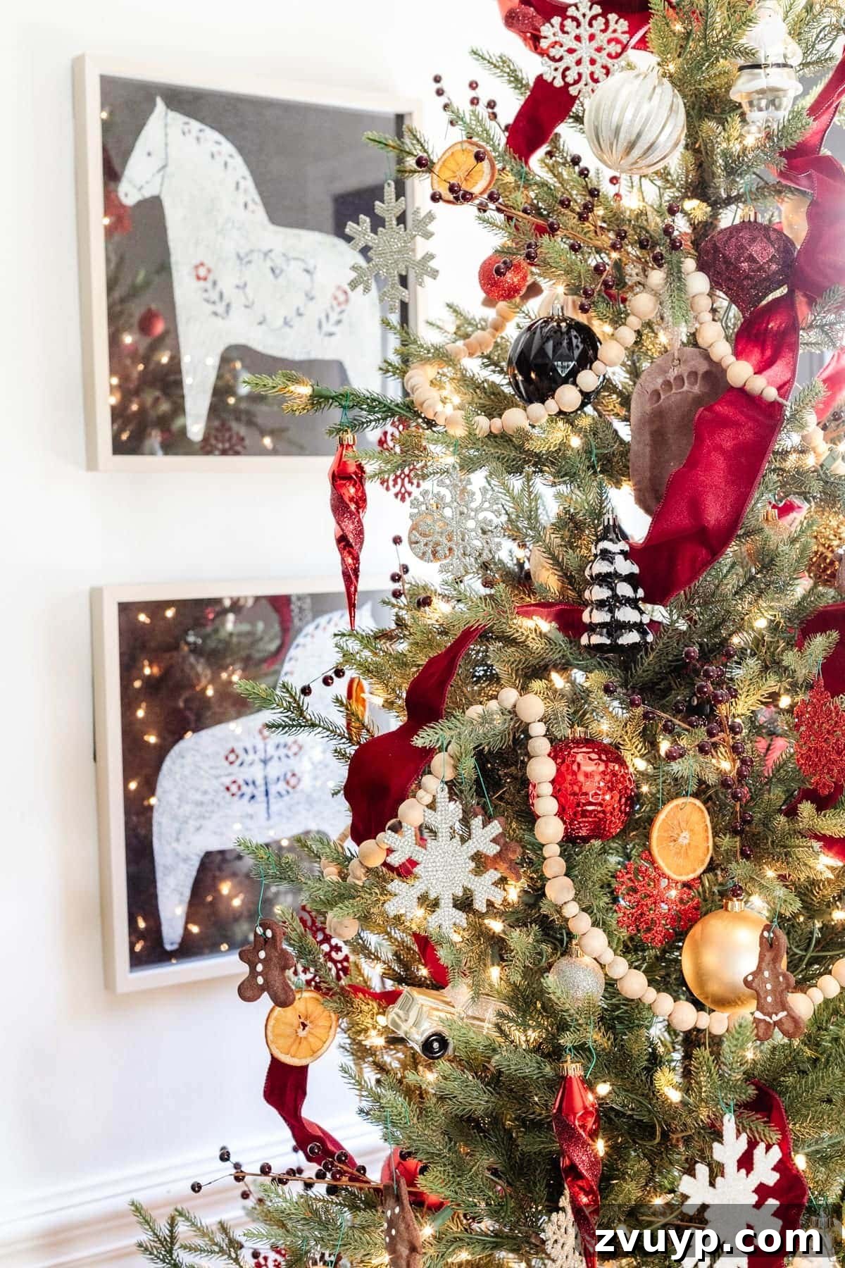 Festive Fusion: Our Modern Traditional Christmas Home 14 Burgundy and Gold Christmas Ornaments