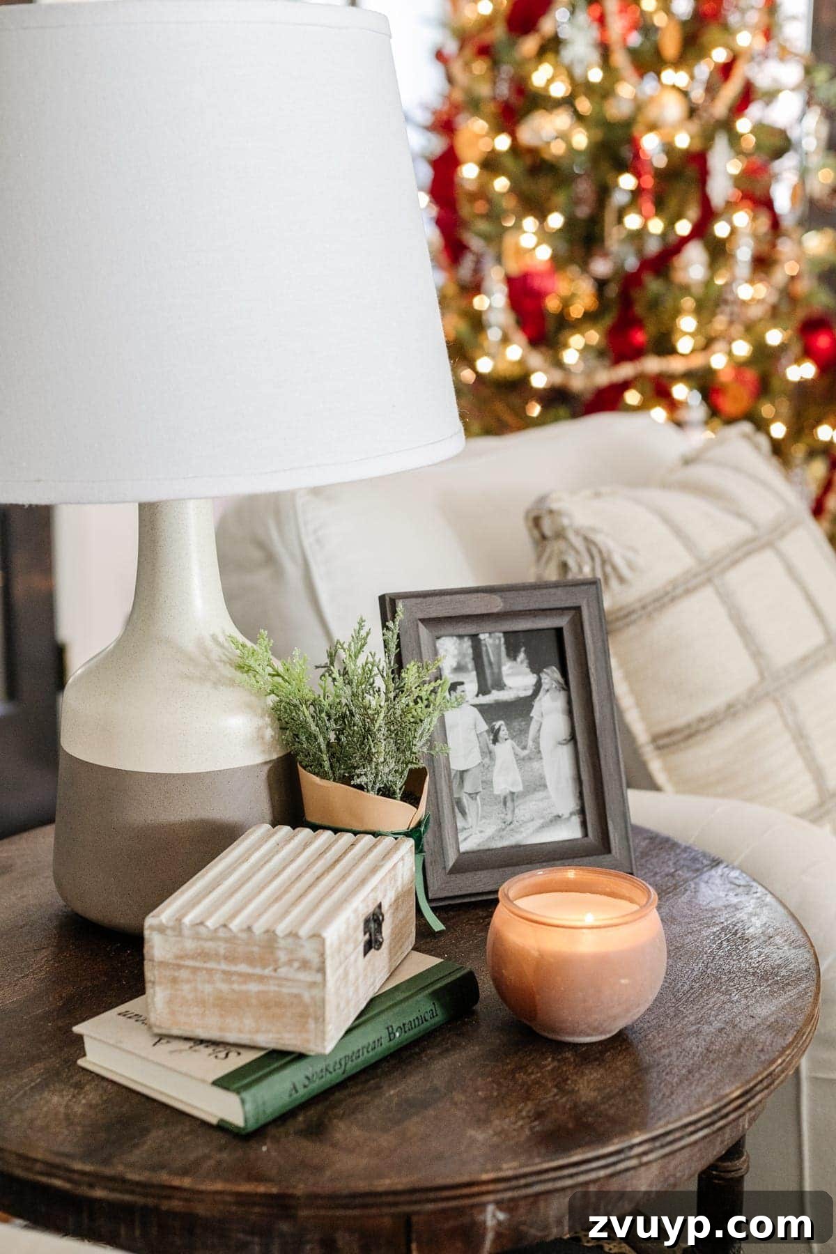 Festive Fusion: Our Modern Traditional Christmas Home 19 Mauve Candle for Ambient Light