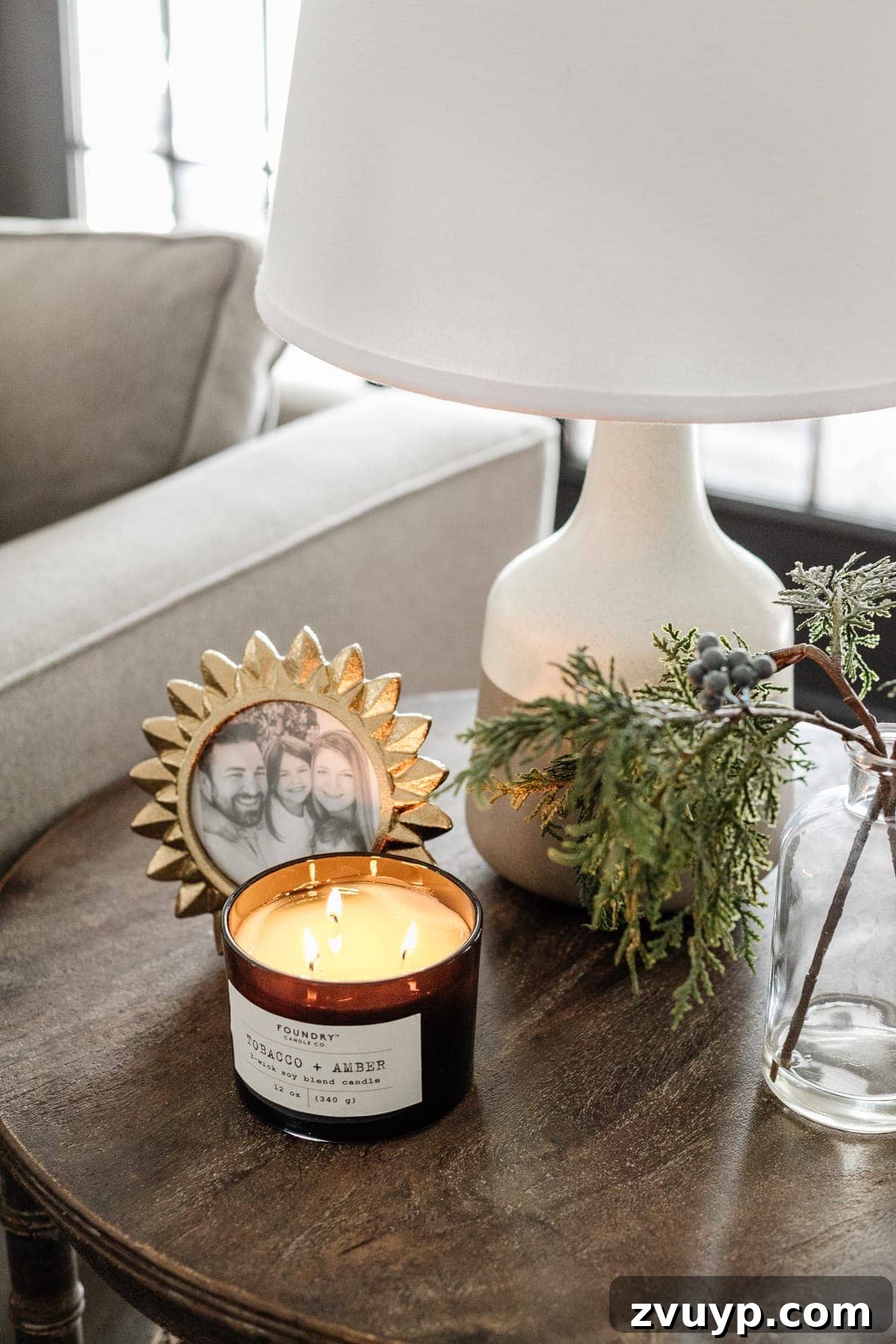 Festive Fusion: Our Modern Traditional Christmas Home 20 Black Tobacco & Amber Scented Candle