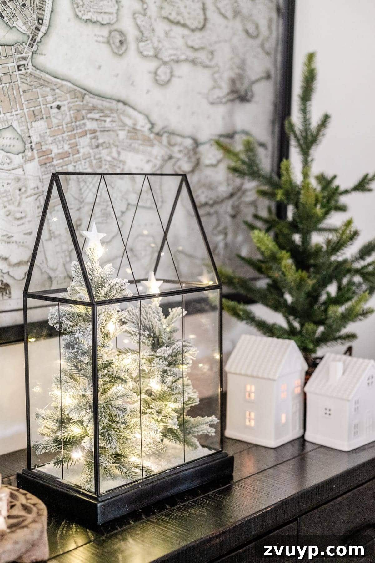 Festive Fusion: Our Modern Traditional Christmas Home 8 Light-up Christmas Tree Terrarium