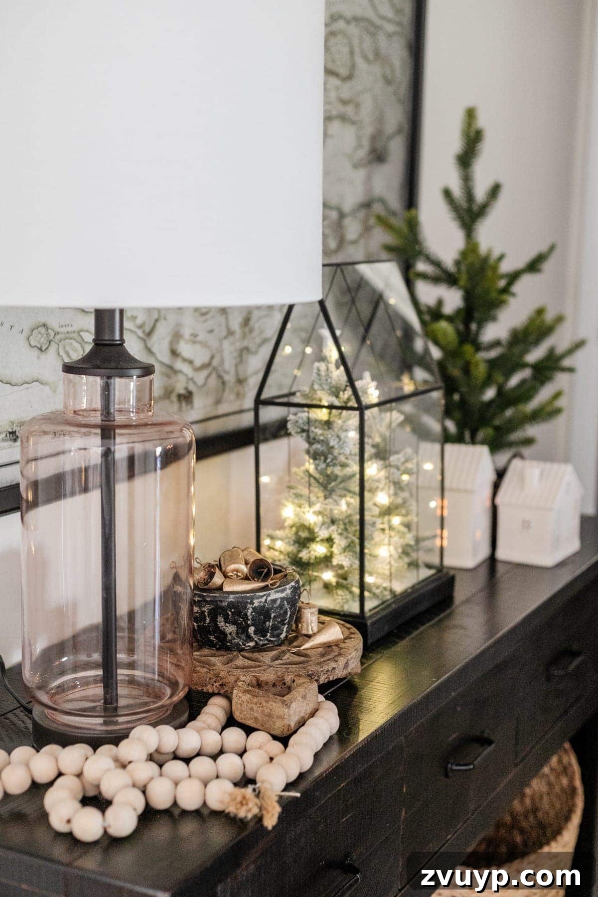 Festive Fusion: Our Modern Traditional Christmas Home 9 Christmas Console Table Decor