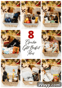 50 Festive Hamper Inspirations 16 8 Creative gift basket ideas for the homebody, spa lover, DIYer, entertainer, baker, movie lover, and coffee fanatic.