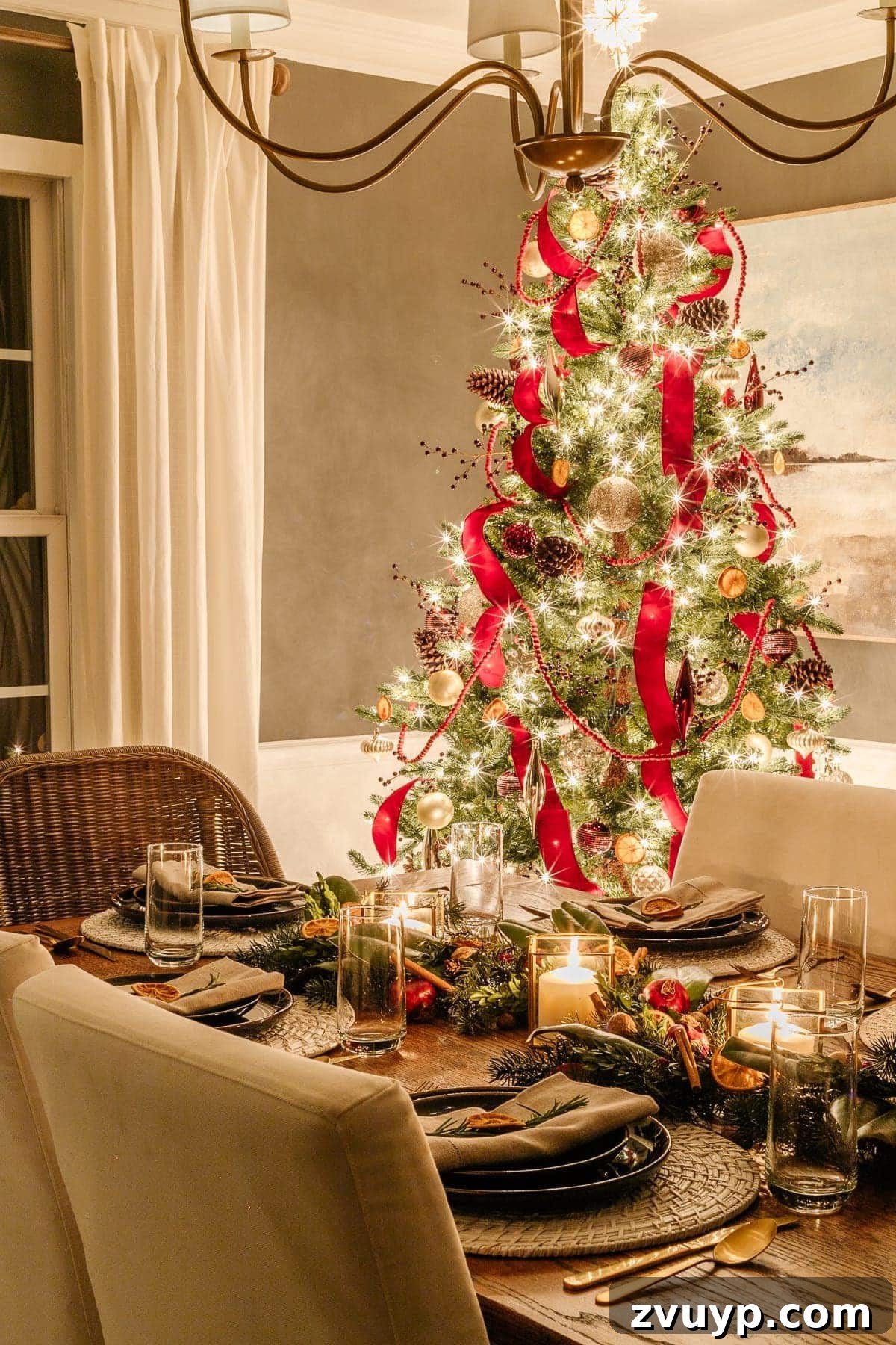 The 2020 Candlelit Yuletide Journey 6 A festive Christmas mantelpiece with stockings and glowing lights