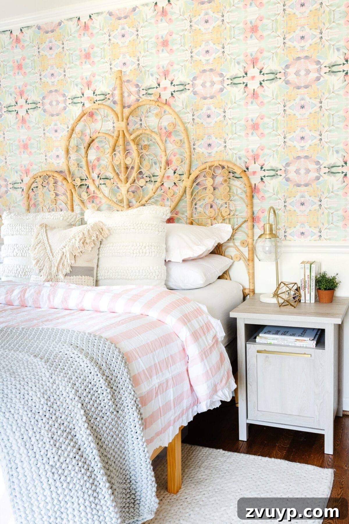 Boho Girl's Dream Room Makeover 11 A little girl bedroom gets a big girl update using a few boho furniture swaps, DIY geology art, and glam accents.